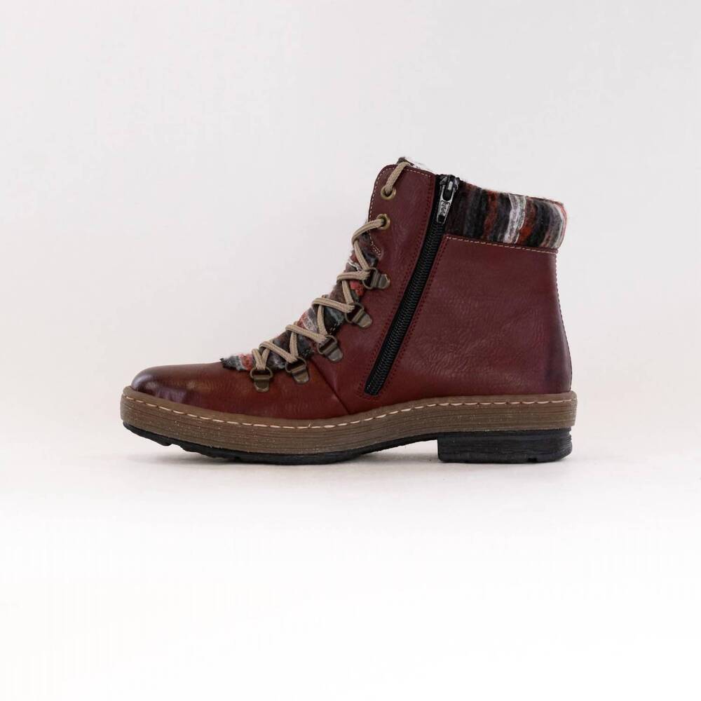NEW RIEKER women's leather boot in rot kombi - Picture 5 of 6